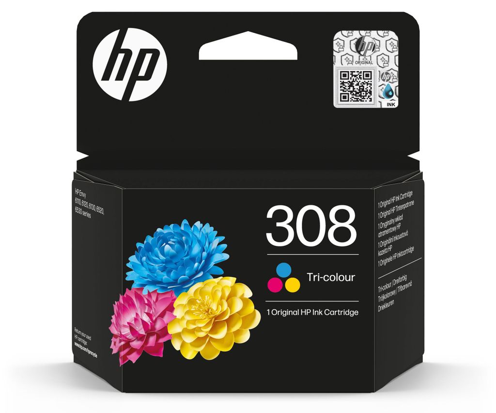 HP Trojfarebná originálna atramentová kazeta 308, Obrázok produktu 