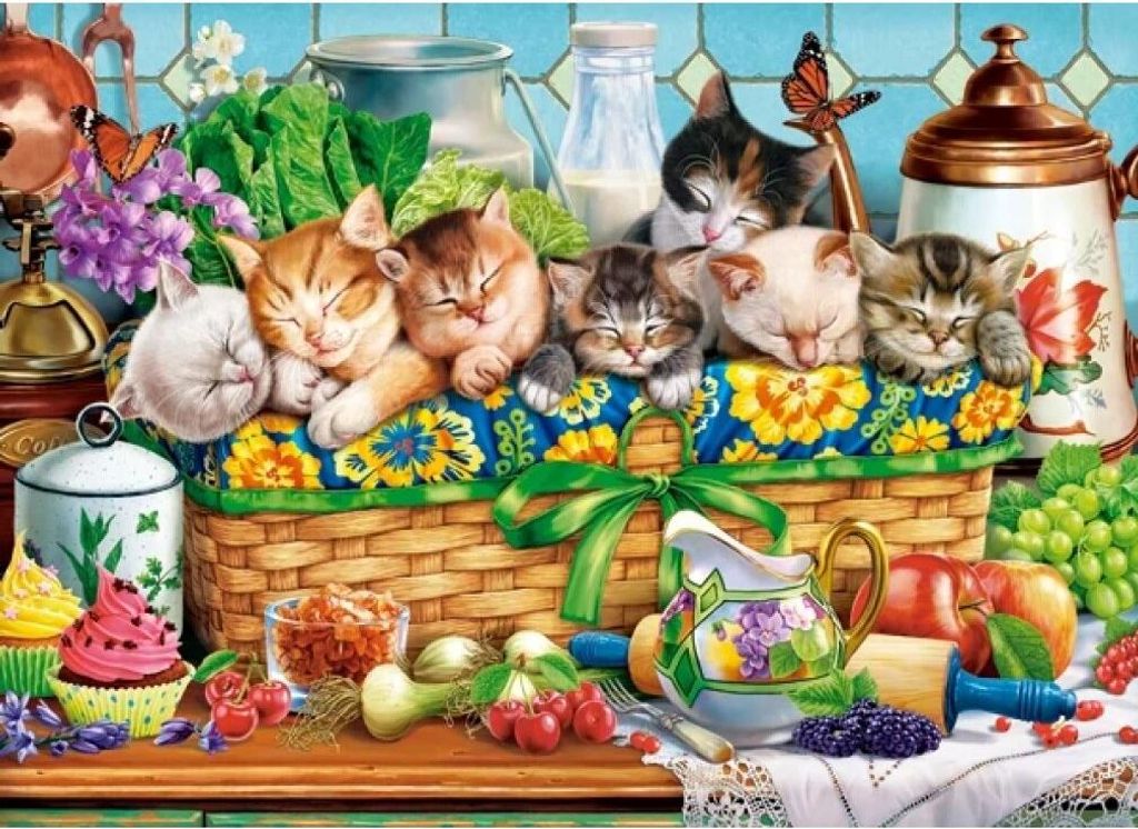 CASTORLAND Puzzle Dř ímající koť ata 200 dílků Produktbild 