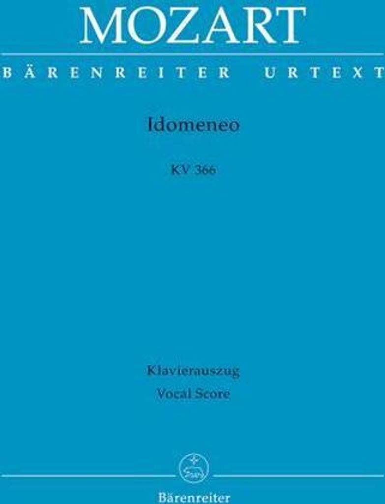 Idomeneo KV 366, Klavierauszug vokal, Urtextausgabe