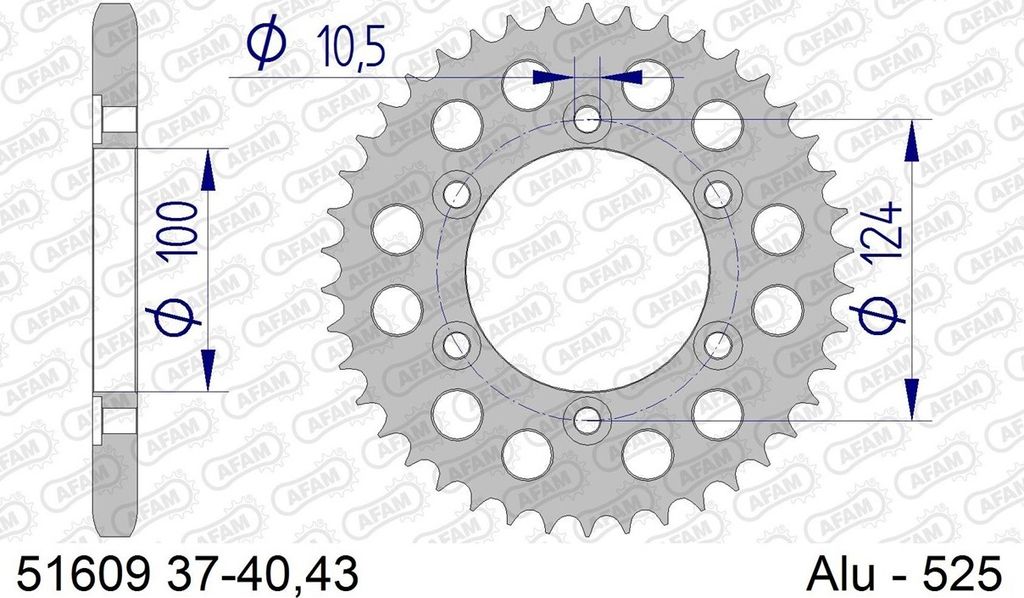 AFAM Aluminiumritzel hinten 51609 - 525