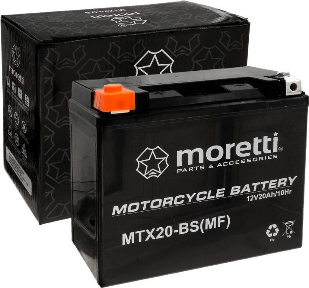 Gelbatterie 12V 20Ah 270A MTX20-BS für Quad/ATV von Moretti