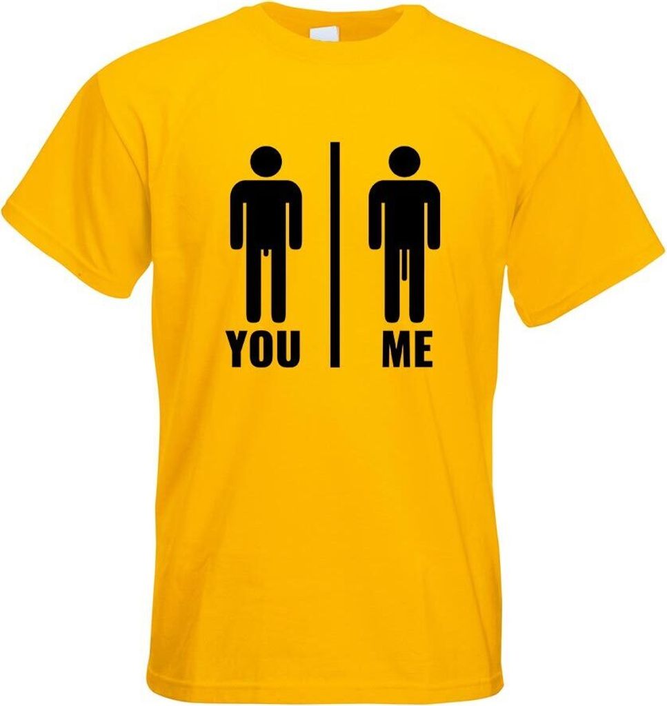 Kiwistar - T-Shirt - gelb - You vs. Me - Längenvergleich Motiv Bedruckt Funshirt Design Print - mit Motiv Bedruckt - Funshirt Design - Sport - Fre...