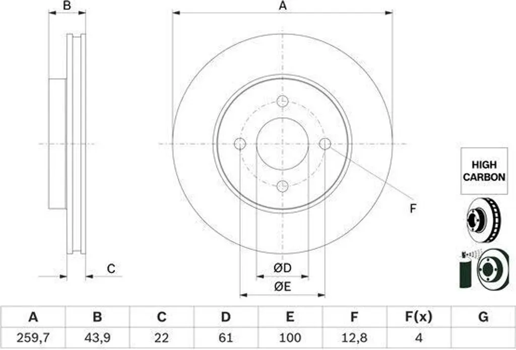 Éliminez les Vibrations avec les Disques de Frein BOSCH 259.7 mm