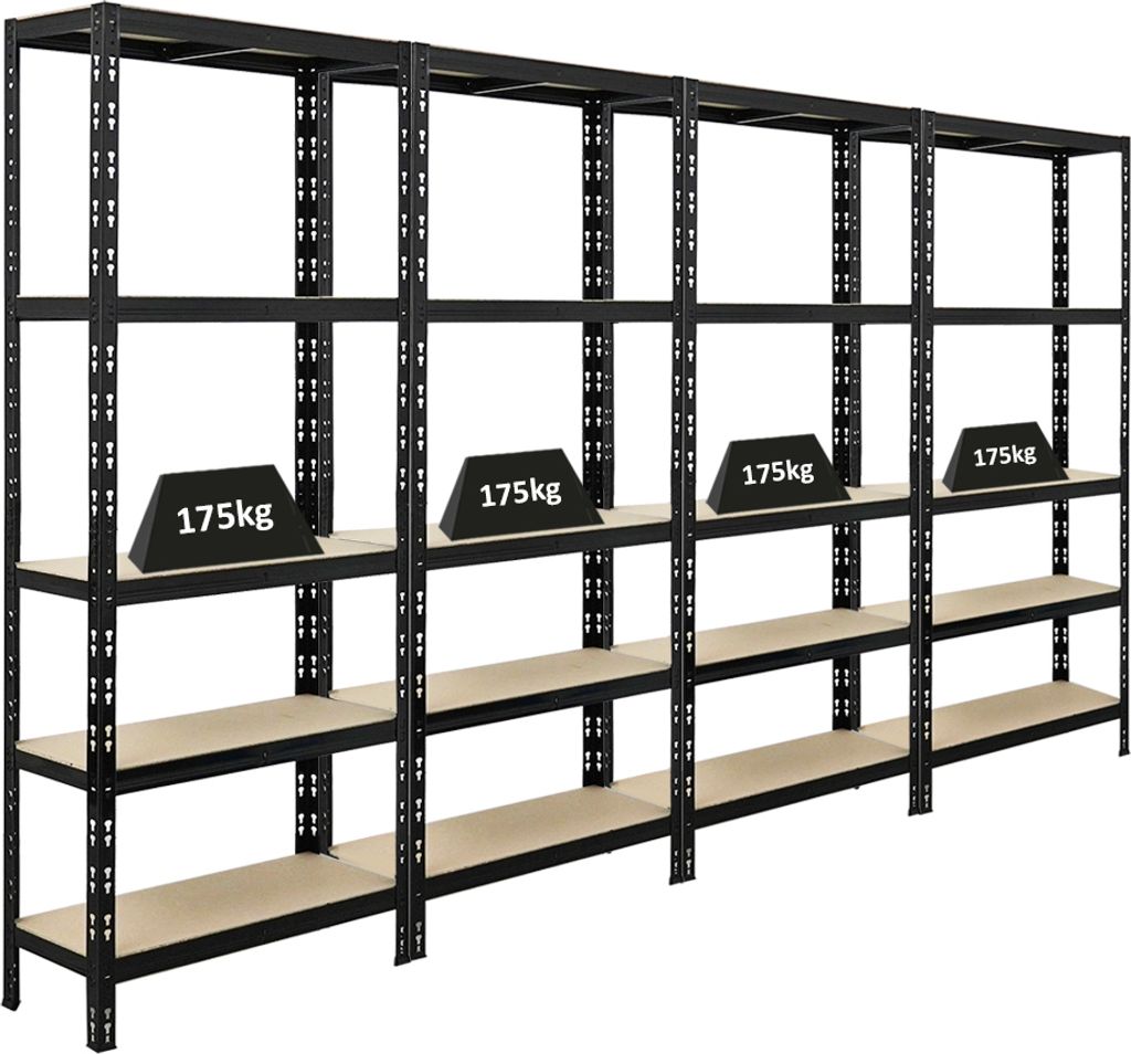 Mega Deal | 4x Schwerlastregal APOLLO | HxBxT 180x75x30 cm Produktbild 
