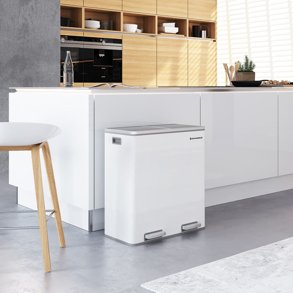 SONGMICS Mülltrenner 2 x 30,0 l weiß Produktbild 14