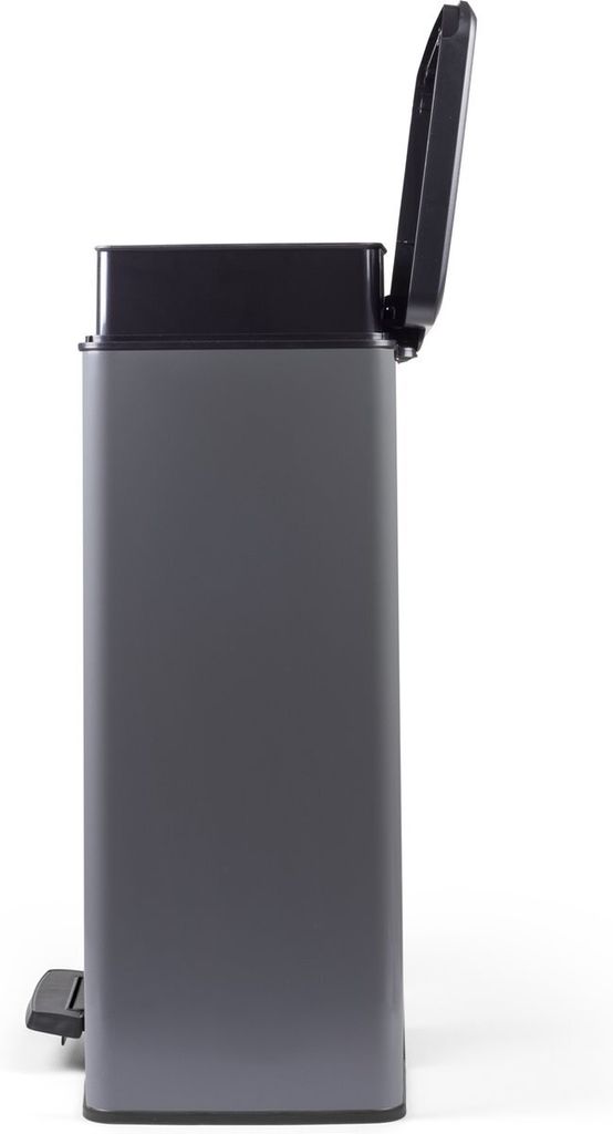 Poubelle Deco Rectangular Duo 65L, Gris Métallisé, 48,6X28,4X61,5 Cm
