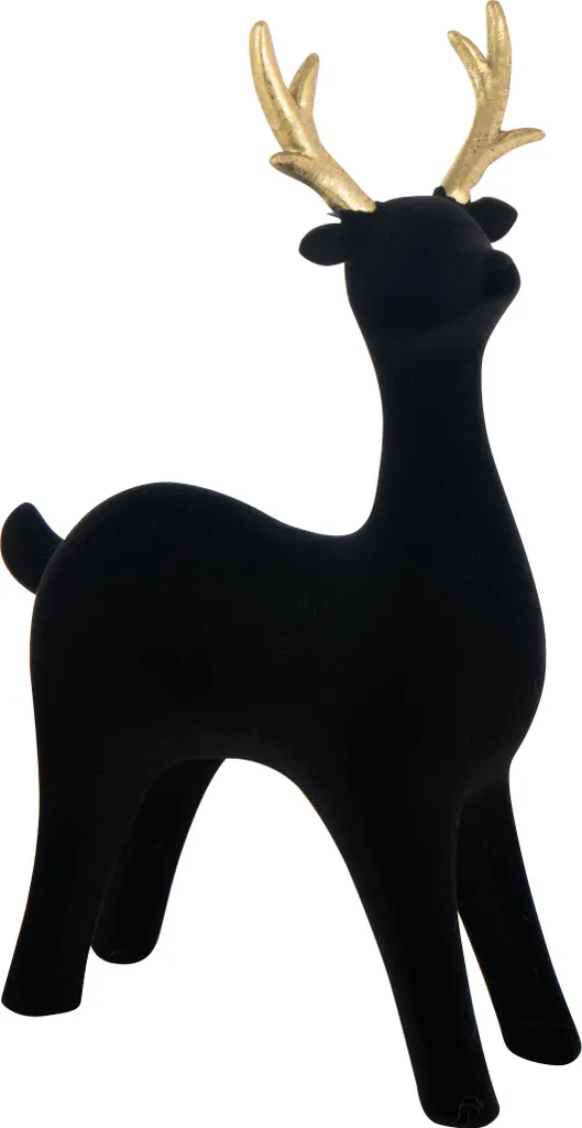 Renne Velours Noir J-Line - Déco Moderne pour Rehausser un Intérieur