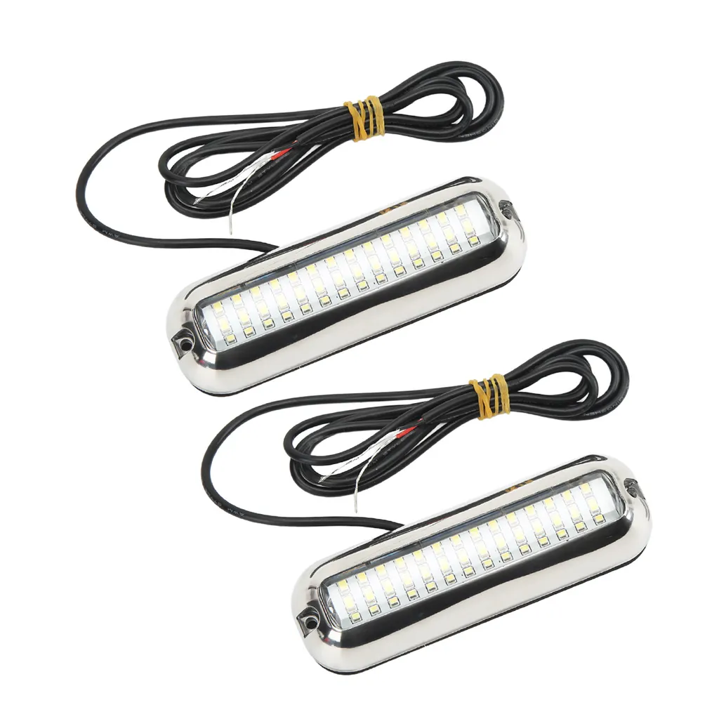 Marine ha portato luci 42LEDS impermeabile sott'acqua LED barca luce 10-30V DC spina di scarico per barca yacht (luce blu)