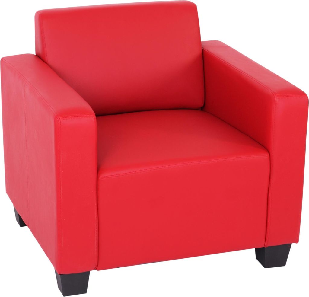 Modular Sessel Loungesessel Moncalieri, Kunstleder rot
