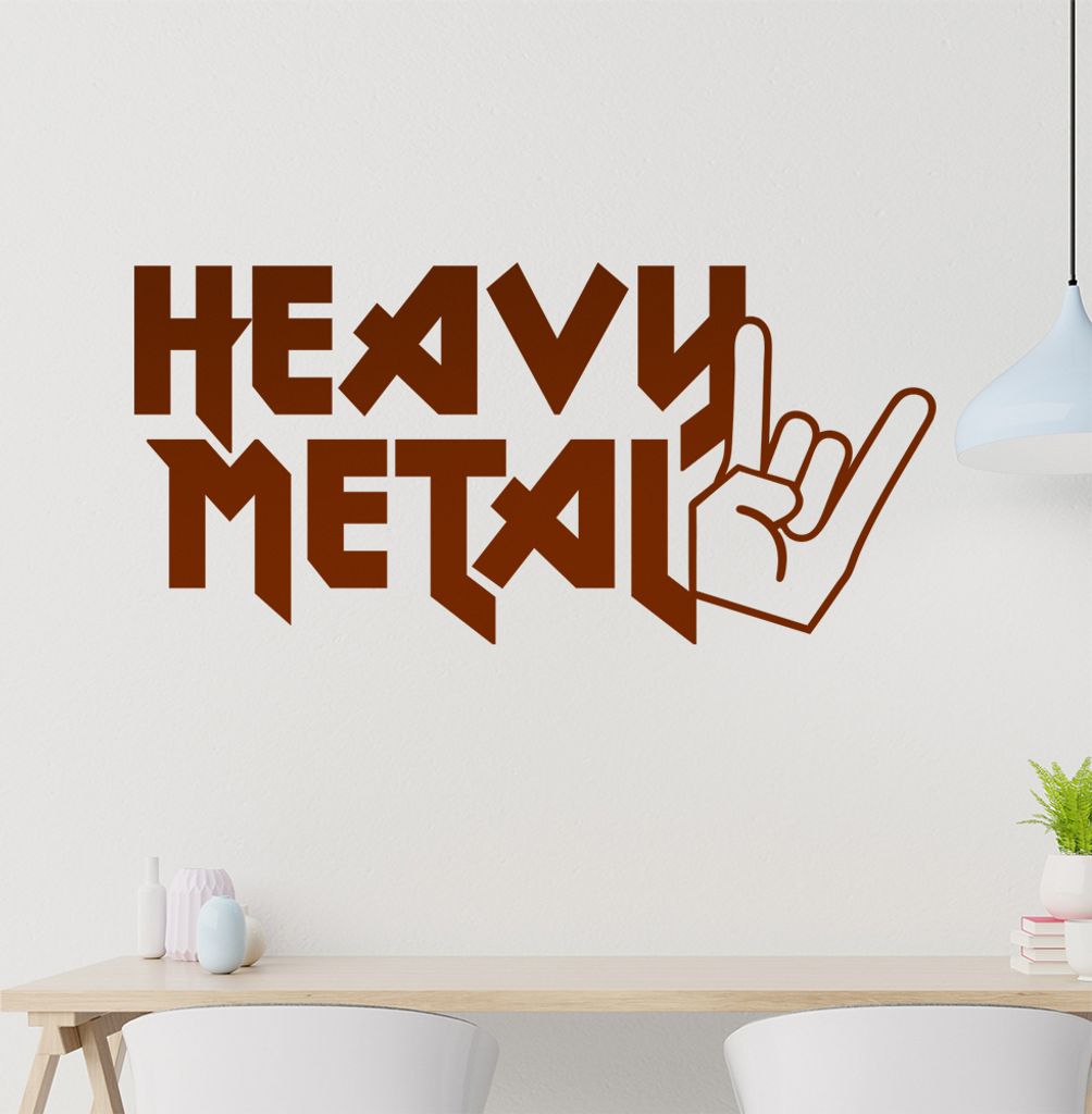 hauptsachebeklebt KIWISTAR Heavy Metal Hand Hörner - Hardrock Rock Zeichen Wandtattoo in 6 Größen - Wandaufkleber Wall Sticker - Dekoration, Kü...