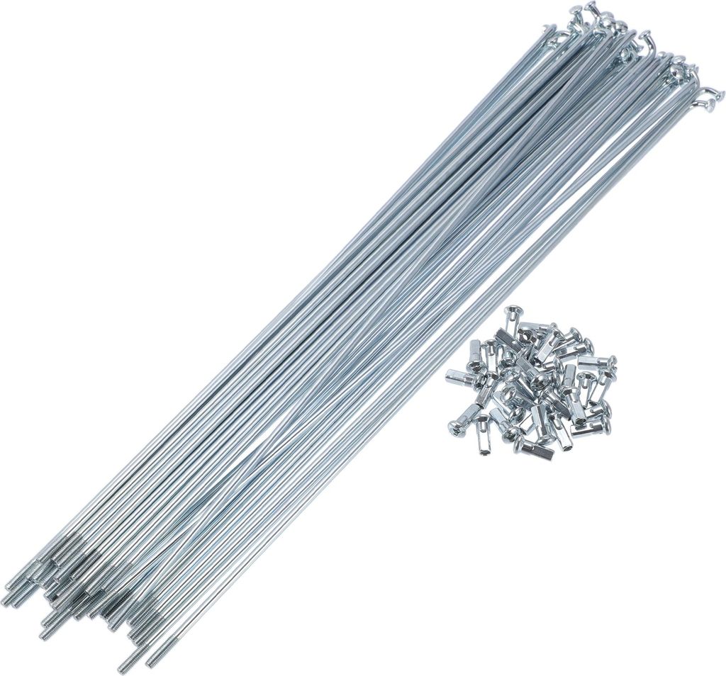 1 Satz Fahrradspeichen 12G 260mm Länge Fahrradrad Speichen Universal Kohlenstoffstahl Verzinkt Silber Ton Nippel
