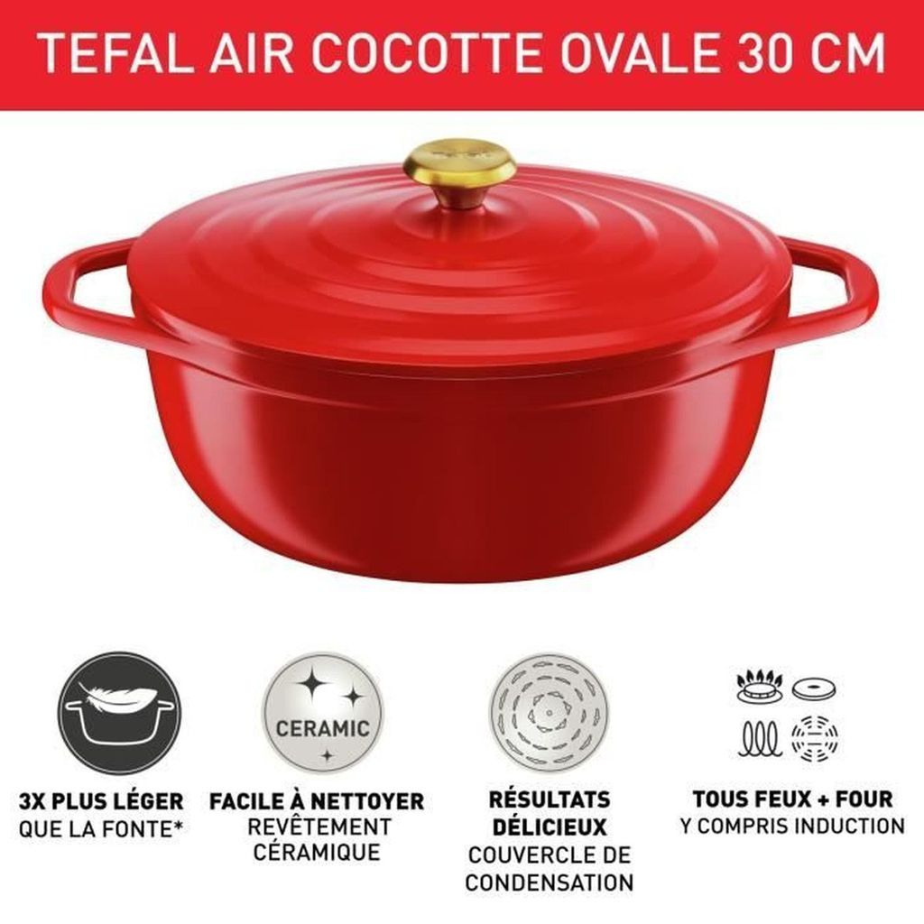 Tefal Air E25489 5.7 L Oval Red