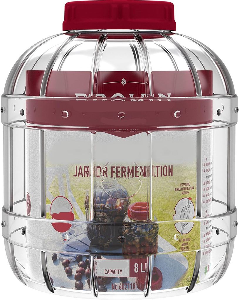 Lilawelt24 3L Gärballon Aus Kunststoff - Komplettset Mit Gäraufsatz Für Wein, Bier, Sauerkraut