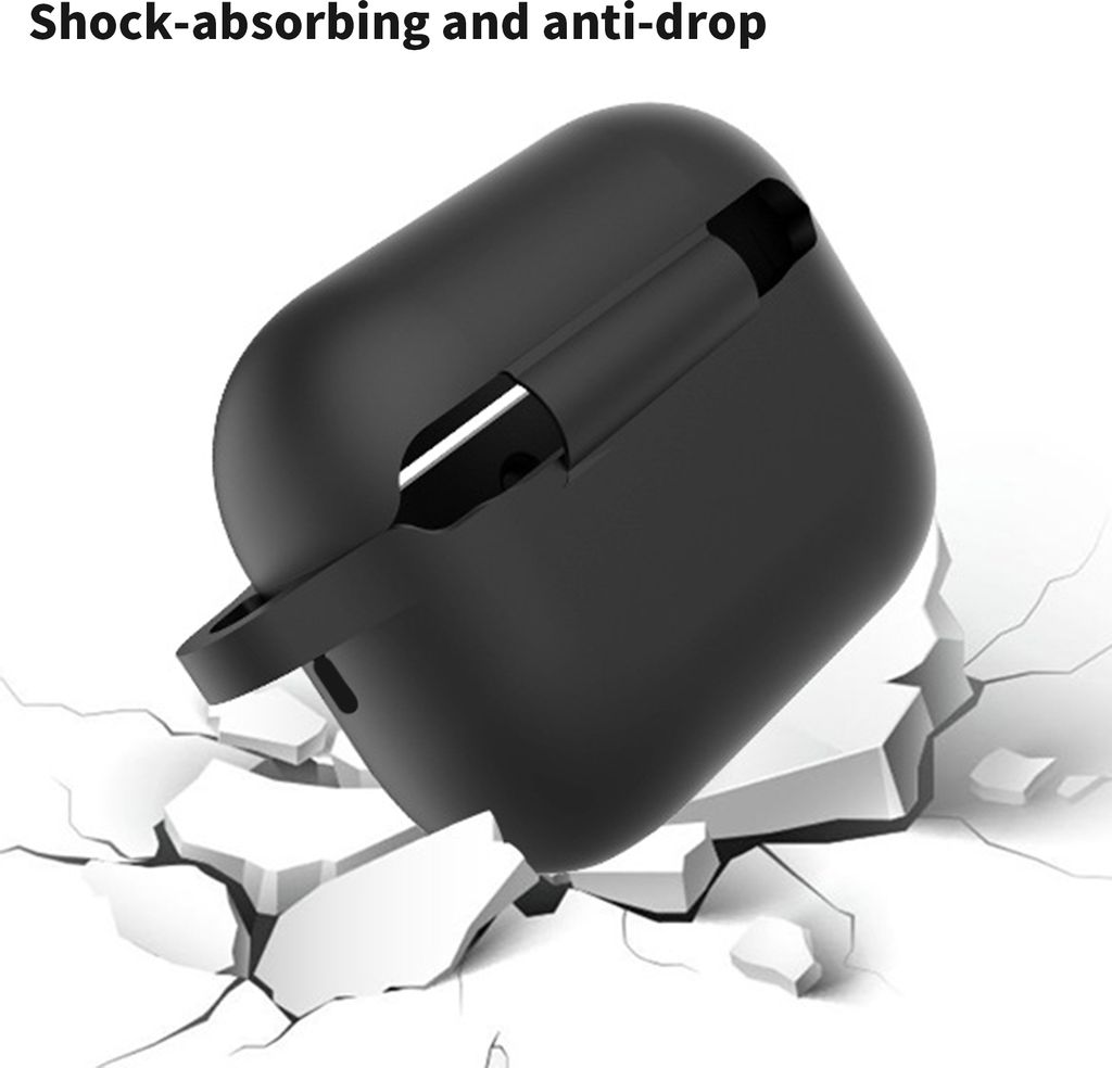 Hörphone-Schutzabdeckung Stoßdämpfung Anti-Fall-Fall weiches Silikon Bluetooth-kompatibler Ohrhörerschutz für AirPods Pro2-Schwarz
