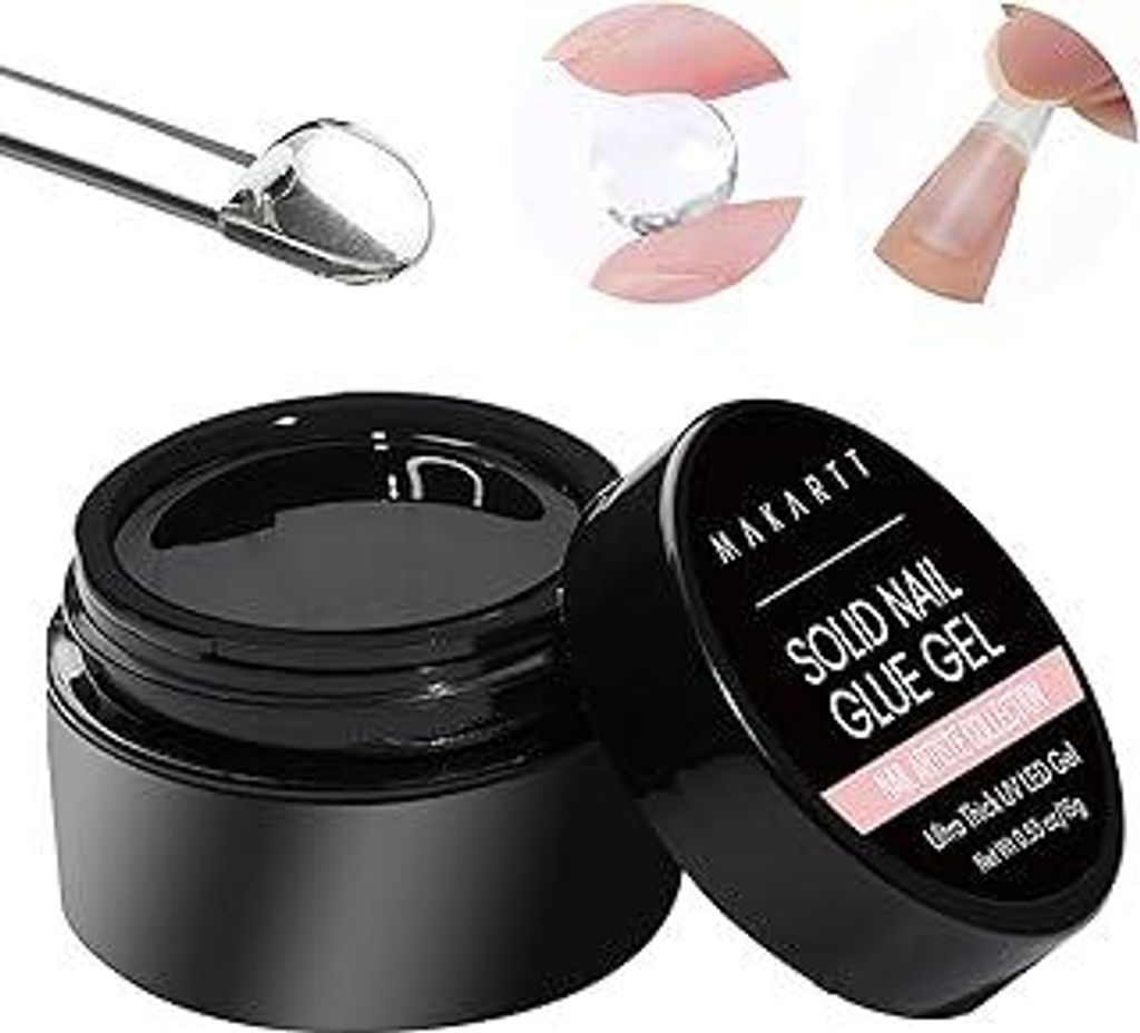 Makartt Fester Nagelkleber für Acryl Nagelspitzen 3D Gel for Nail Klebegel UV-Härtung zum Aufpressen von Nägeln, Kunstnägeln, einfach zum Selbe...