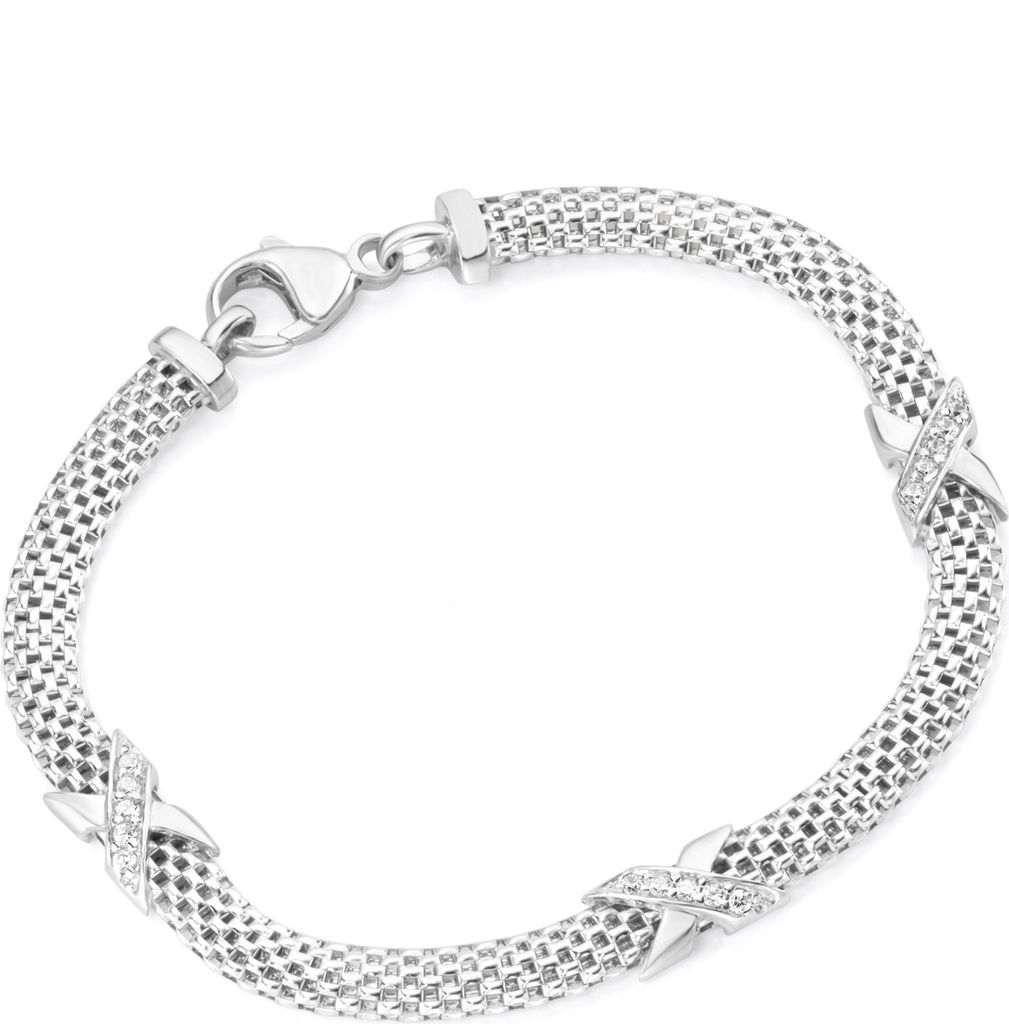 Armband Smart Jewel edel mit Zirkonia Steinen, Silber 925 Weiss 19 cm