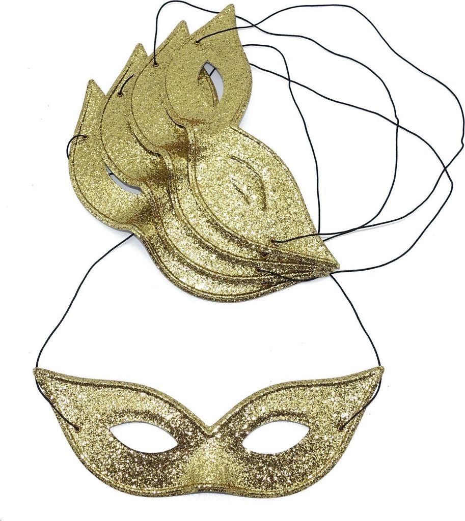 Goldene Glitter Augenmasken (5 Stück) Produktbild 