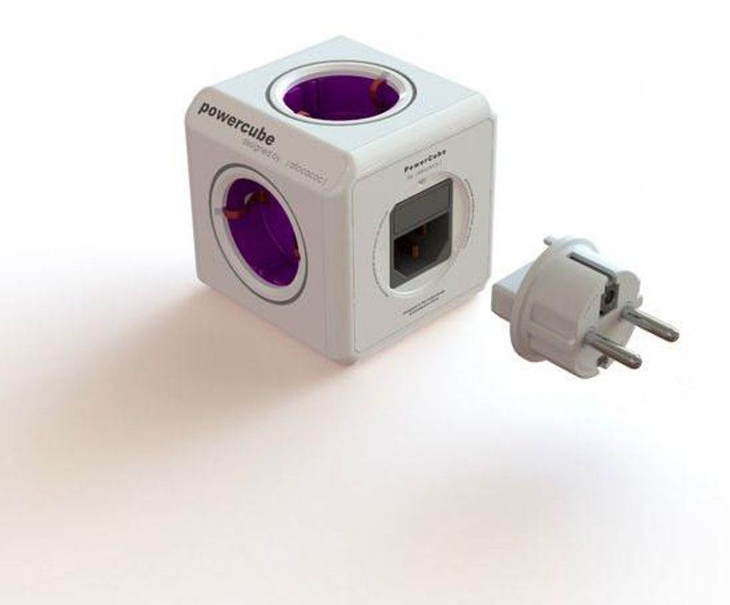 allocacoc PowerCube ReWirable DuoUSB mit Stecker, Reiseadapter & 4x Verteiler, 230V Schuko