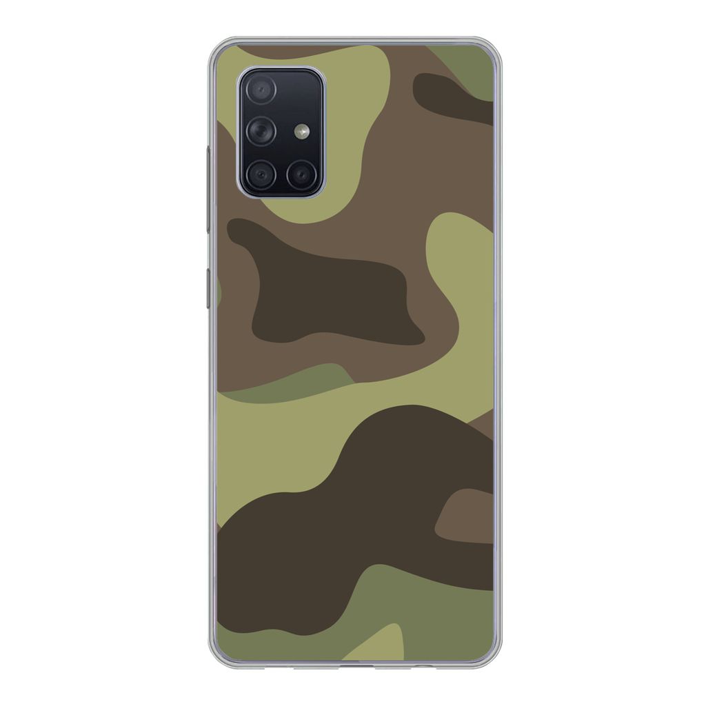 MuchoWow Handyhülle Schutzhülle Hülle für Samsung Galaxy A51 Illustration eines Tarnmusters Silikon Softcase Handy Hülle - Schutzabdeckung