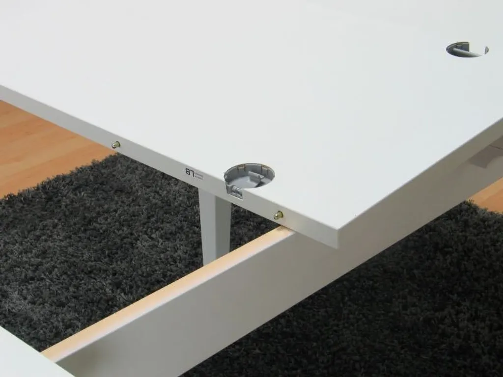 Grande table gain de place blanche avec rallonges intégrées - 8