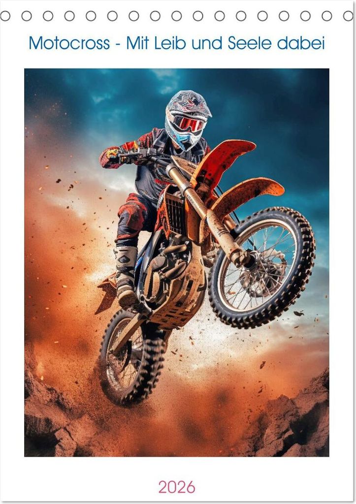 Motocross - Mit Leib und Seele dabei (Tischkalender 2026 DIN A5 hoch), CALVENDO Monatskalender