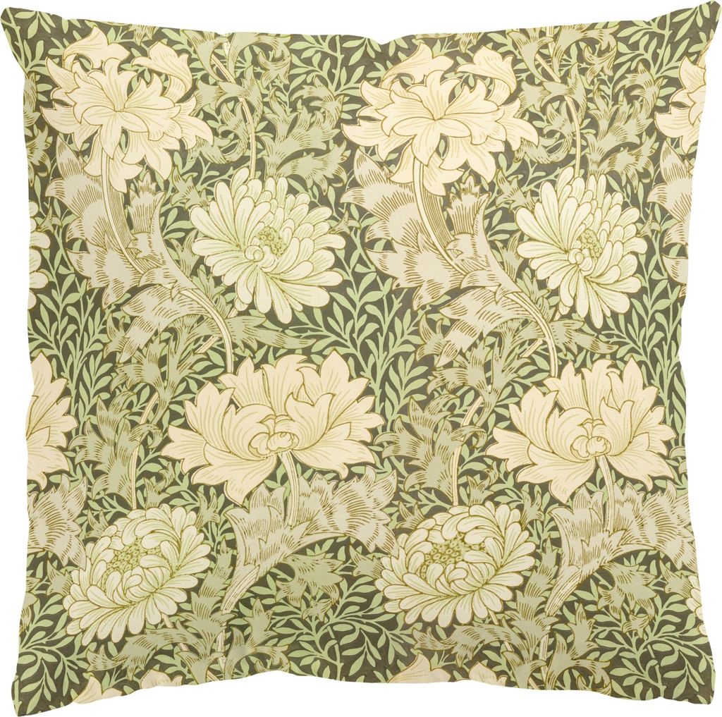 Dekokissen Muster drinnen / Indoor Zierkissen Canvas waschbar Blumenmuster grün Vintage Sofakissen mit Füllung