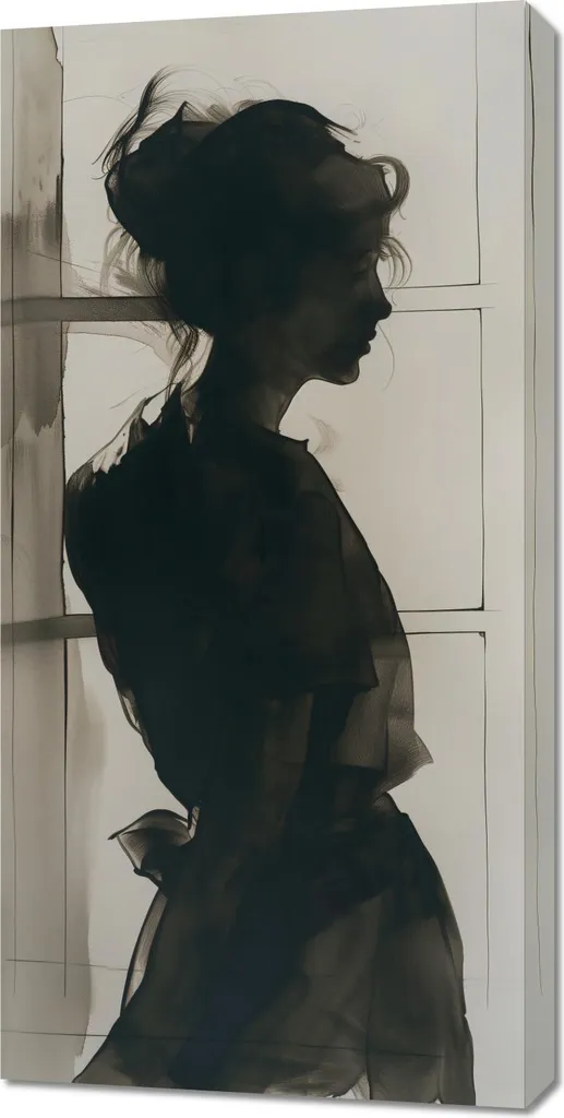 Quadro Moderno 50x100 Mezz'ombra Profilo - Tela Canvas Top Quality