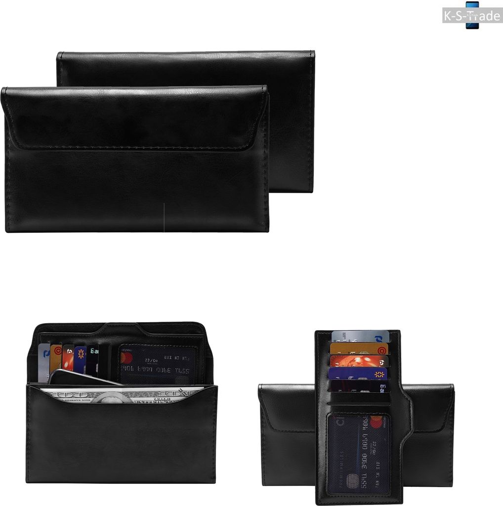 K-S-Trade Handy Hülle kompatibel mit Samsung Galaxy S10 (Dual-SIM) Schutz Hülle Tasche Schutz Case Handytasche Kunstleder schwarz, 1x