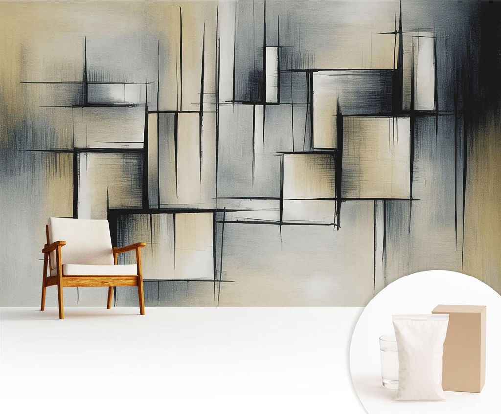 Fototapete - 416x254 cm - Tapete - Wandtapete - Wandbilder - Dekofolie - Tapete Folie - Wand - Dekoration - Wohnzimmer - Abstrakte Geometrie
