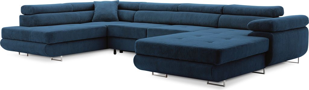 Ecksofa Rigatto II PRO mit verstellbaren Kopfstützen! Modernes Ecksofa mit Schlaffunktion und Bettkasten POSO 005 RECHTS