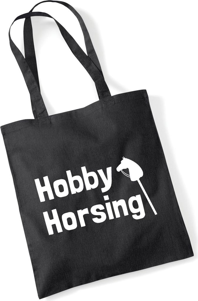 Huuraa Jutebeutel Hobby Horsing Steckenpferd 10 Liter Black Baumwolle Tasche Geschenkidee