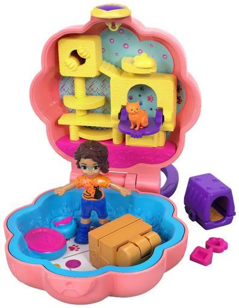 Jouet de Voyage Polly Pocket Shani la Gardienne de Chat pour Enfant