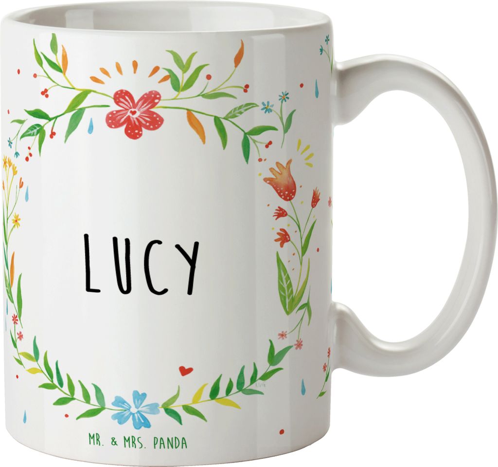 Mr. & Mrs. Panda Tasse Lucy - Geschenk, Kaffeebecher, Kaffeetasse, Teetasse, mit Motiv, Keramiktasse