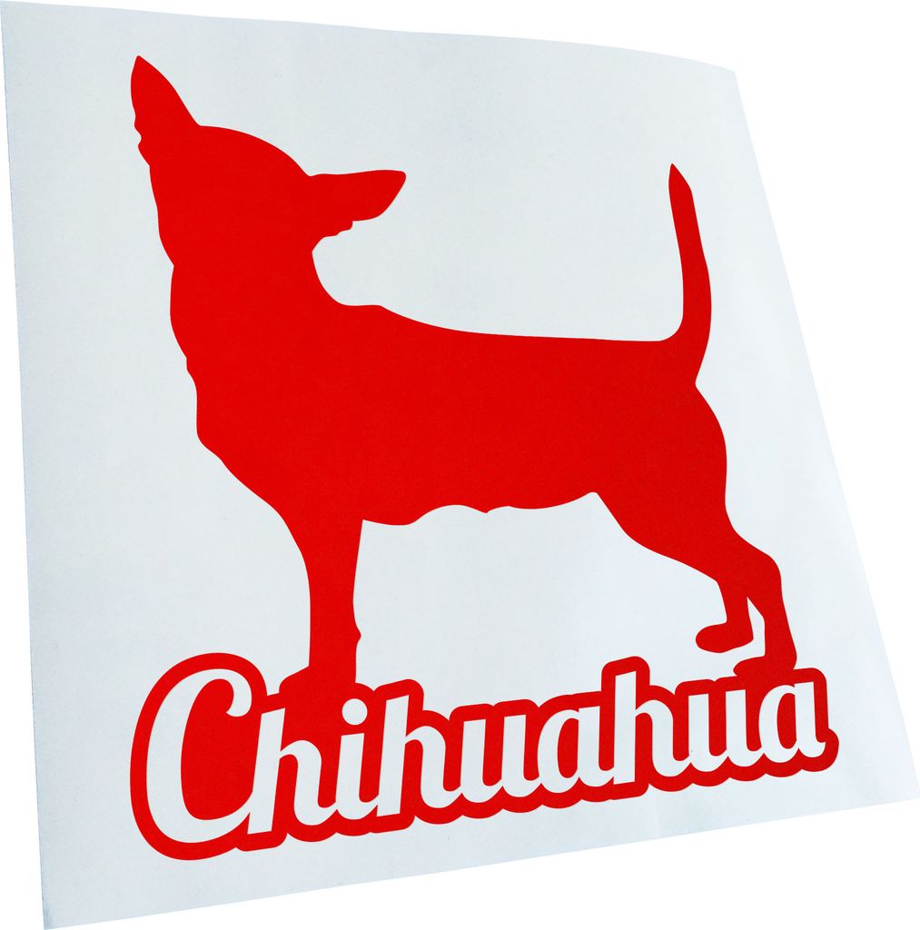 Kiwistar - Autoaufkleber - Chihuahua mit Name Techichi Heckscheibenaufkleber - Aufkleber für Auto Kfz Fahrrad, LKW, Truck Mofa
