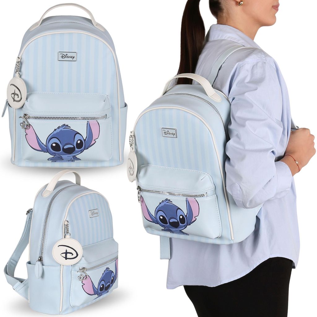 DISNEY Stitch Rucksack aus für Jugendliche, geräumiger Damen-Stadtrucksack, 24 × 10 × 34 cm