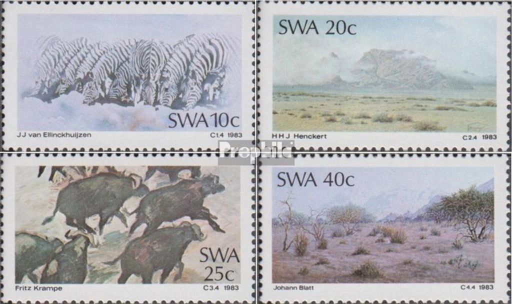 Briefmarken Namibia - Südwestafrika 1983 Mi 541-544 (kompl.Ausg.) postfrisch Gemälde