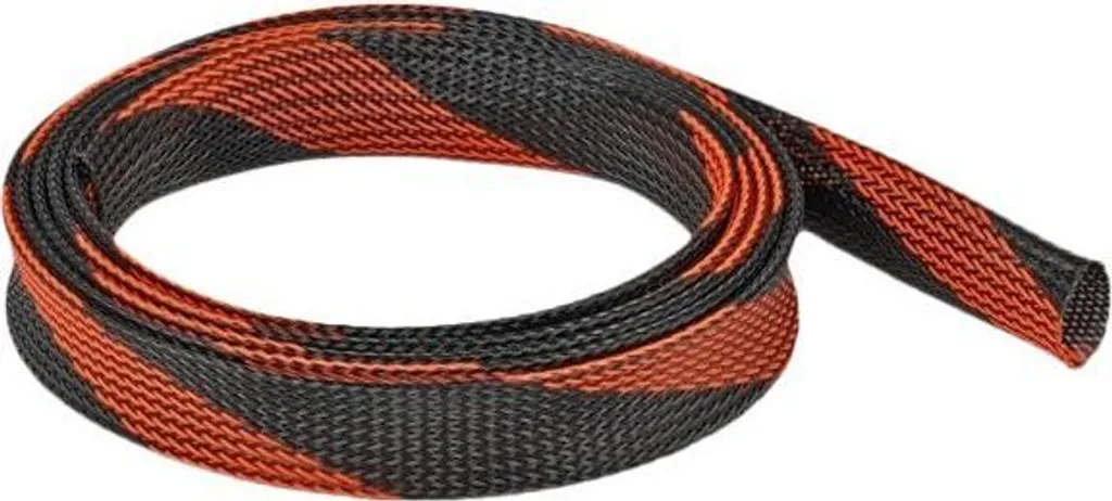 Gaine de gestion de câbles 25mm extensible 2m pour bureau noir-rouge