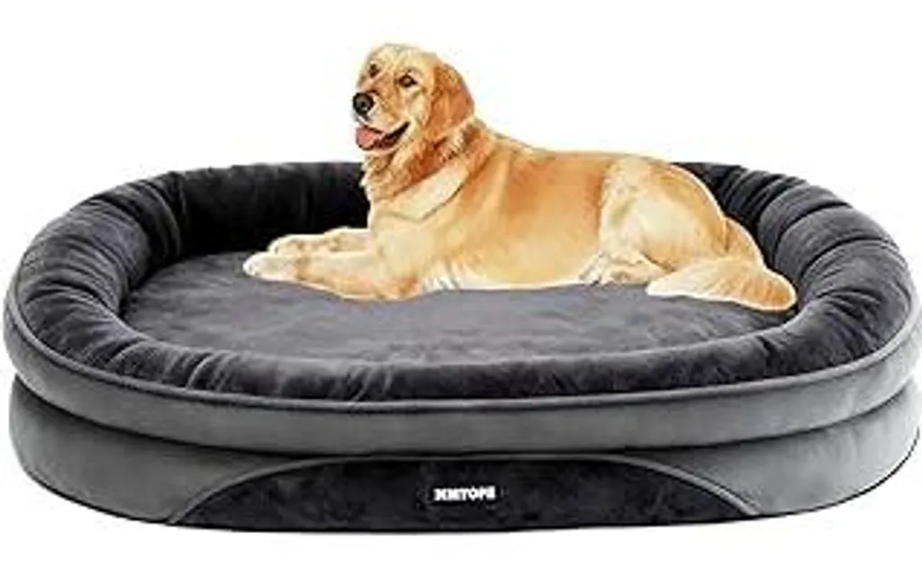 Lettino Ortopedico Cani 106x79x17cm | Divano Cani Taglia Grande Grigio