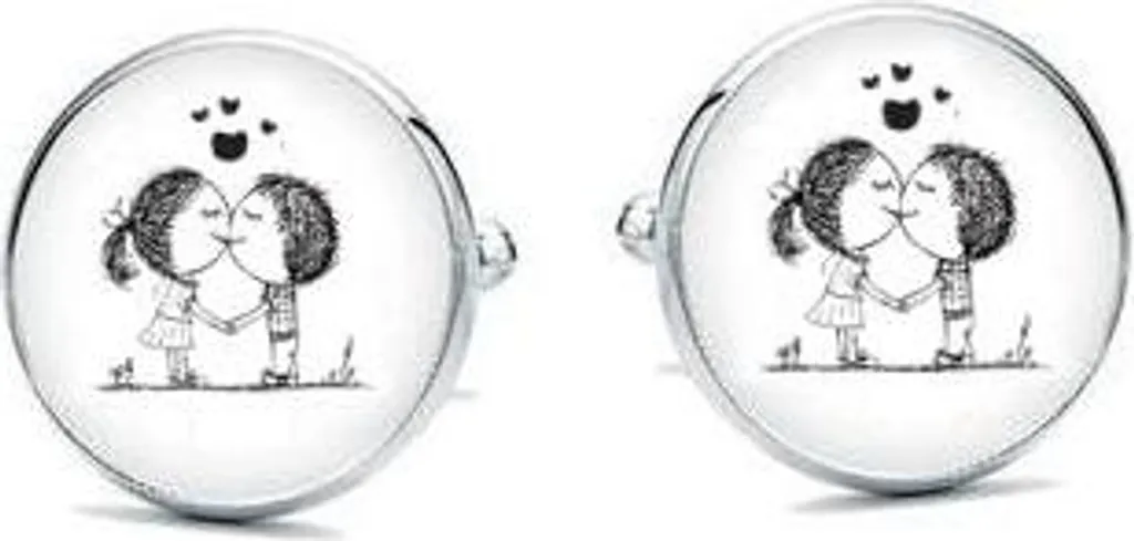 Boutons de manchette mariage sans nickel pour couples - Confort et éclat