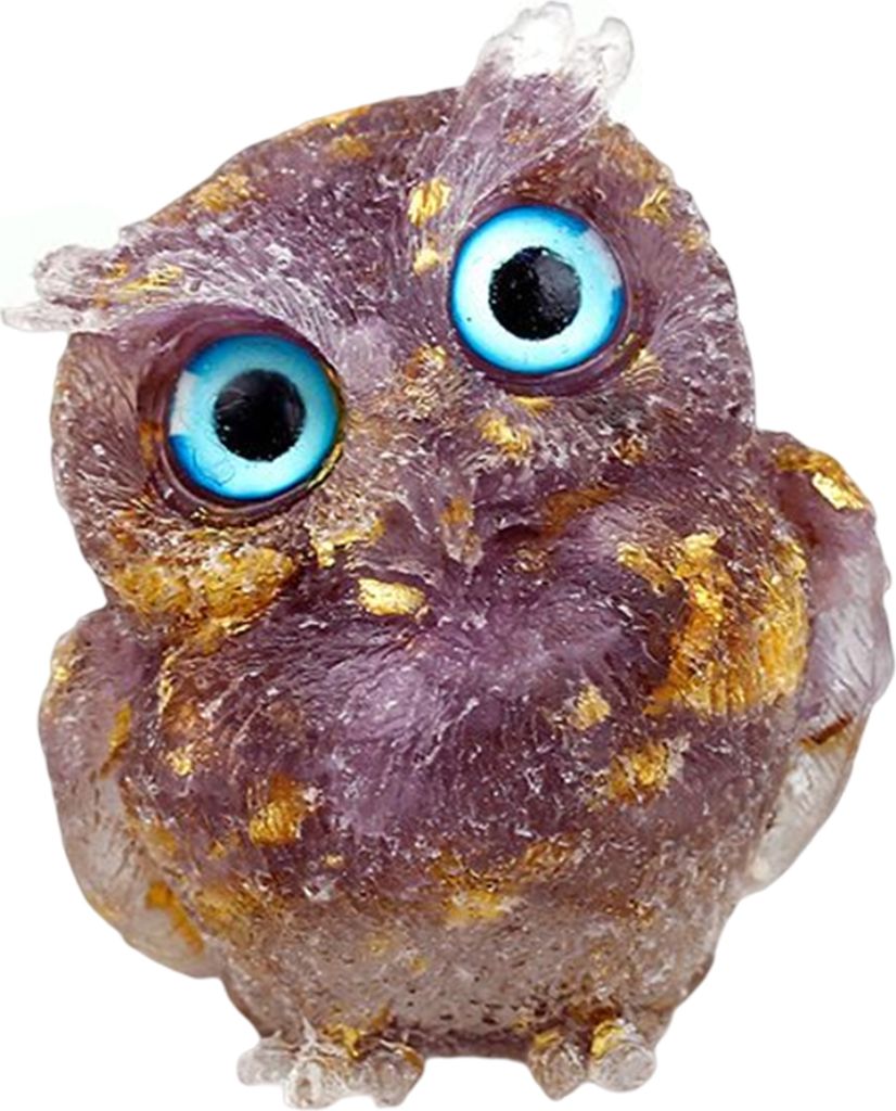 Owl Ornament Manual Tropfkleber Kunstkristall Lebendige Eulen -Tierfigur für Zuhause-V