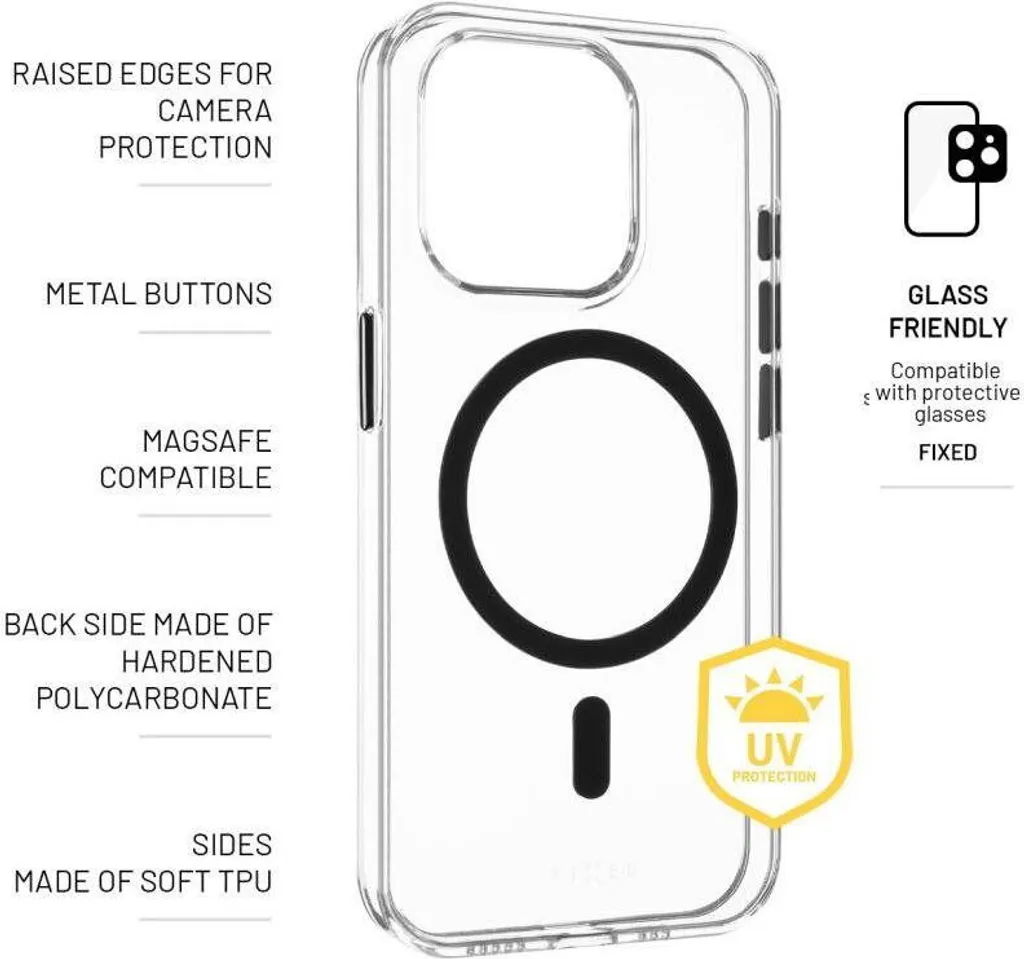 Coque iPhone 16 Pro FIXED MagPurity - Idéale pour chargeur MagSafe Qi