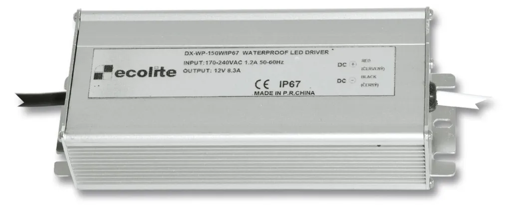 Transformateur Ecolite 230V 12V 150W 12.5A DX-WP-150W/IP67 Etanche