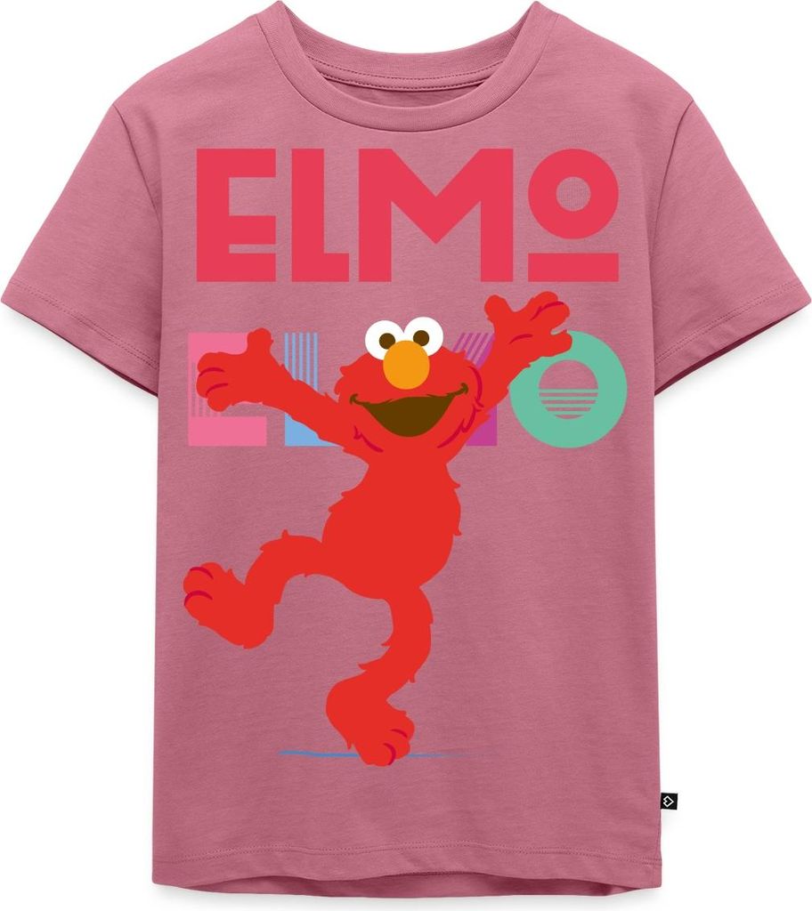 Spreadshirt Sesamstraße Elmo Springt vor Freude Kinder Premium T-Shirt, 134/140 (8 Jahre), Mauve