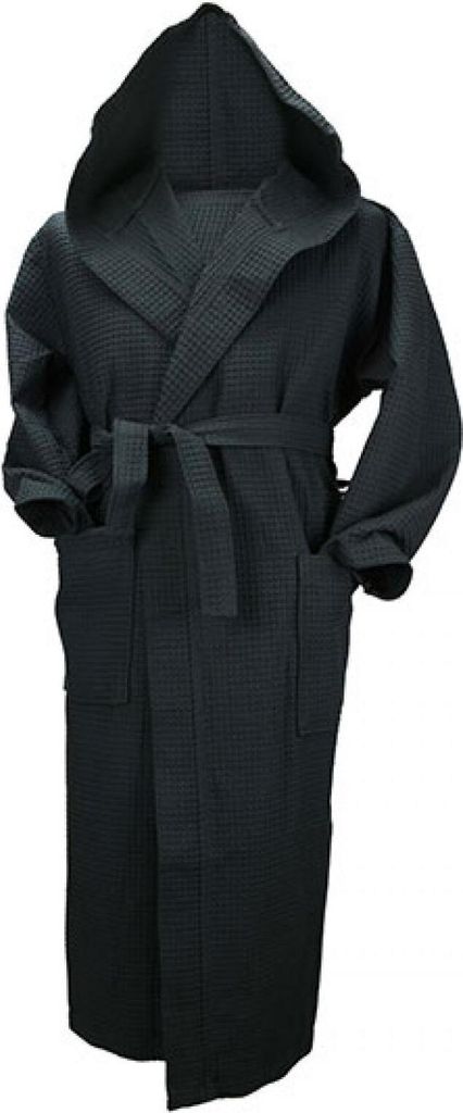 A&R 028.50 | Robezz Waffle Bathrobe With Hood Bademantel Mit Kapuze - Farbe: Black - Größe: 4XL