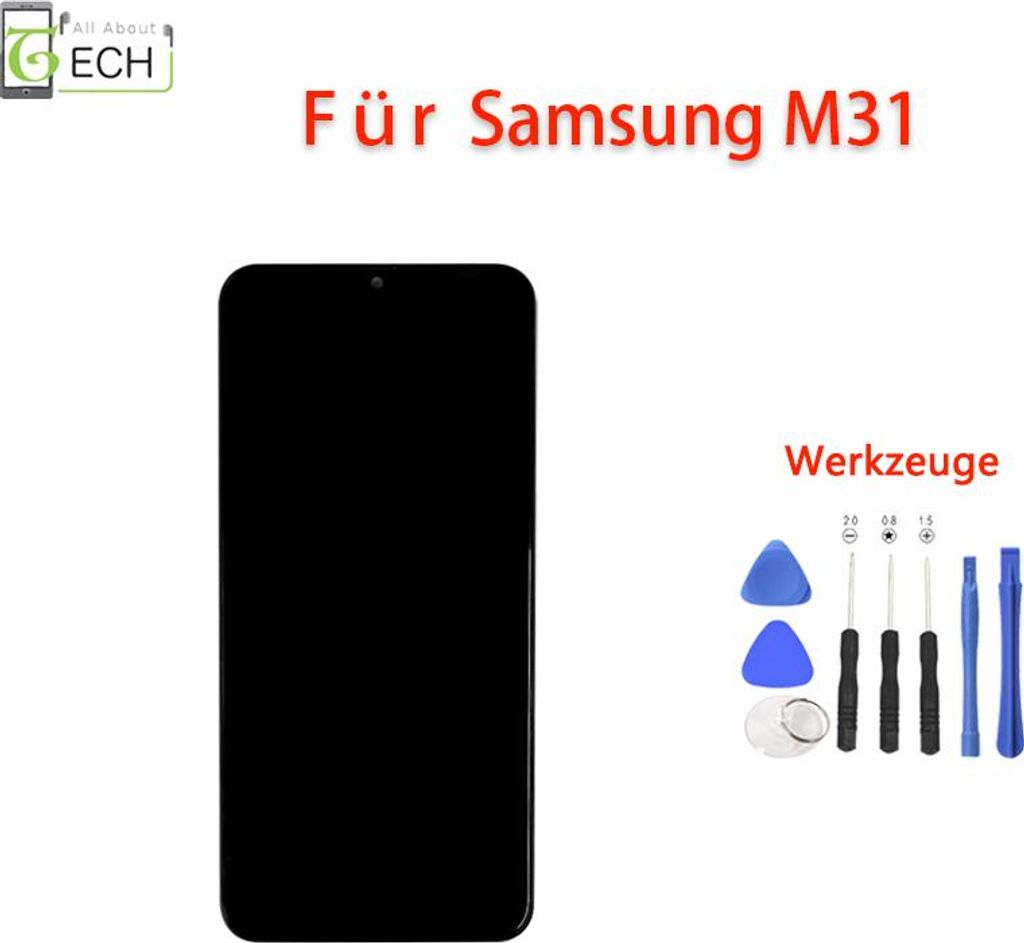 Für Samsung Galaxy M31 M315F LCD Display mit Rahmen Touch Screen Bildschirm