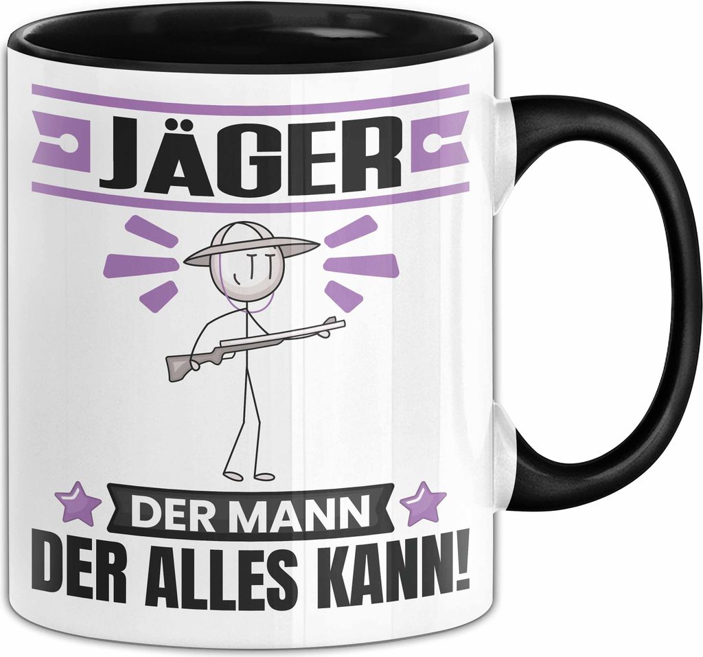 Jäger Tasse Geschenk für Jäger Der Mann Der Alles Kann Geschenkidee zum Geburtstag (Schwarz)