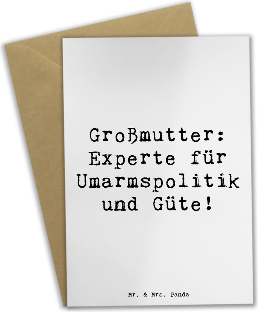 Mr. & Mrs. Panda Grußkarte Spruch Großmutter Liebe - Weiß - Geschenk, persönliche Erinnerungen, Geschichten, für, handgemacht, osterkarte, wei...