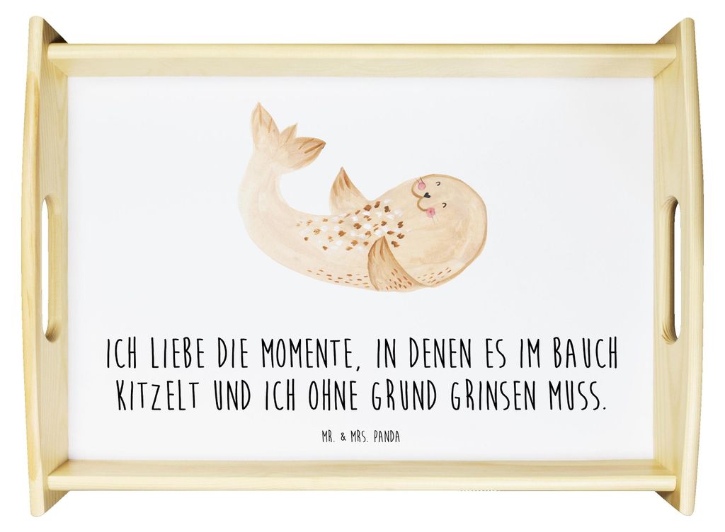 Mr. & Mrs. Panda Serviertablett Robbe Liegen - Weiß - Produktbild 
