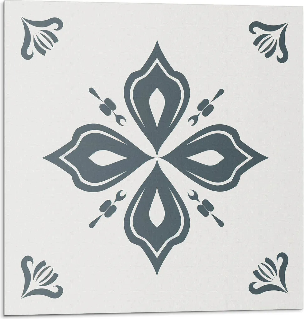 Pannello Murale Adesivo 20x20 cm PVC Vinile - 20 Piastrelle Floreali