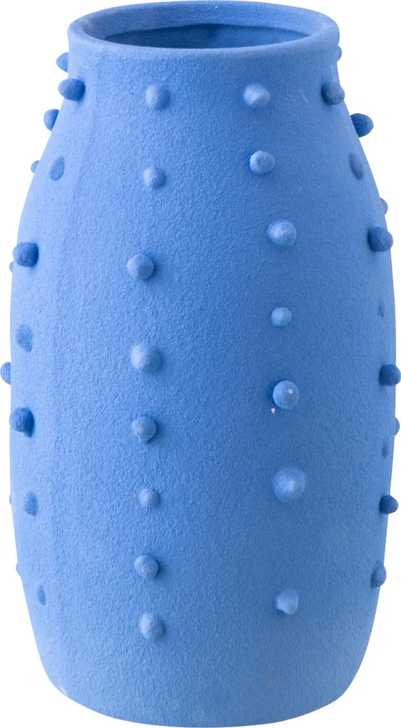 Vase bleu J-Line Ruby à pois en grès pour vos bouquets de fleurs fraîches